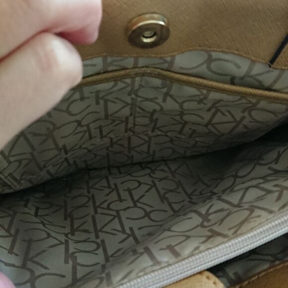 Calvin Klein beige & Brown Satchel Shoulder Bag - Picture 9 of 11